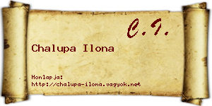 Chalupa Ilona névjegykártya